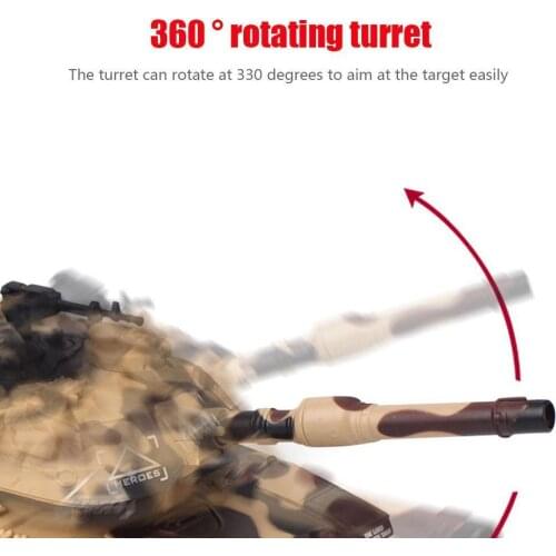 1/32 Simulation Heavy-duty Shooting Wireless Off-road Battle Launching Tank Tracked Control Model Remote Belt Charging Toy F5A9