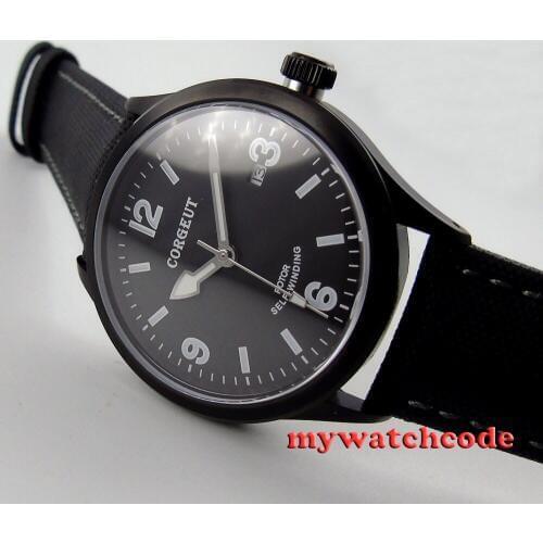 41mm corgeut black dial PVD case miyota 8215 Automatic movement mens watch 69