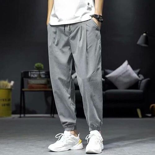 2021 Mens Jogger Harem Pants Ankle Length Pants Loose Harajuku Japan Beam Feet Casual Jogging Trouser Elastic Waist Hip Hop