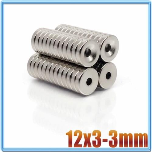 10/20/50/500Pcs Neodymium Magnet 12x3 Hole 3 N35 NdFeB Round Super Powerful Strong Permanent Magnetic imanes Disc 12*3 Hole3