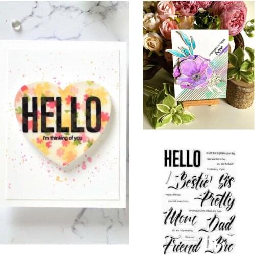 New for 2021 Arrive Modern Hello Stamps Scrapbook Diary Decoration Embossing Cut Dies Template DIY Greeting Card Handmade