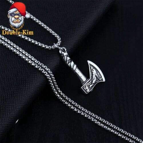Classic Ax Men Pendant Necklace Men Hiphop Street Culture Titanium Stainless Steel Fashion Trendy Necklace Man Jewelry GIft