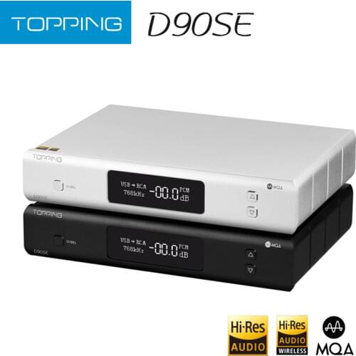 TOPPING D90SE ES9038Pro MQA DAC Bluetooth 5.0 DSD512 PCM768kHz Fully Balanced HiFi Decoder Great Companion of A90