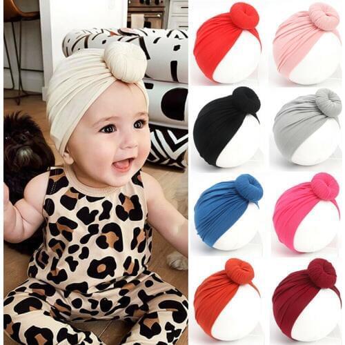 Baby Boy Girl Toddler Headband Turban Knot Hat Beanie Cap Warm Headwear Cotton Beanie Hat Winter Warm Cap