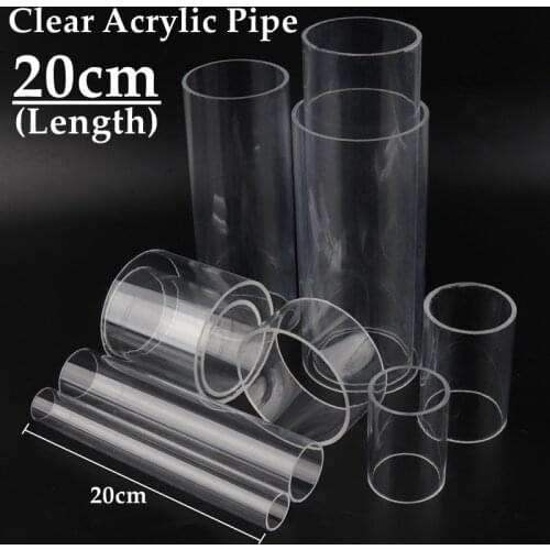 2pcs 20cm O.D16-110mm High Transparent Acrylic Pipe Plexiglass Tube Aquarium Fish Tank Clear Glass Pipe Industry Tubes OEM