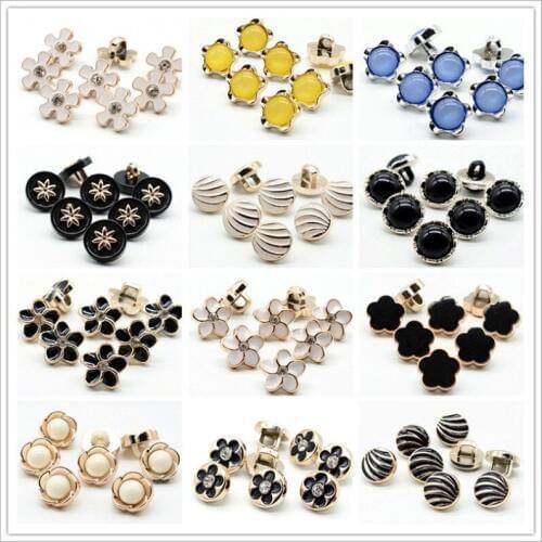 SINUAN Heart Buttons Metal Button Shank Shirt Buttons 10Pcs Painting Crafts Accessories Washable Sewing Decorations For Clothes