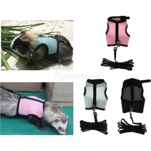 Adjustable Ferret Harness/Baby Rabbit/Squirrel/Hamster Rat Mouse Leash Lead Rope
