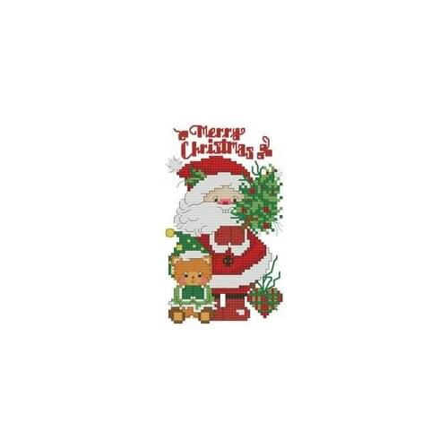 Santa Claus and Little Bear MM200937 cross stitch 11CT 18ct 14ct cotton thread embroidery DIY handmade needlework