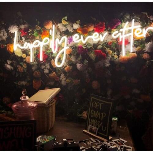 Happily ever after neon sign, wedding handmade neon sign