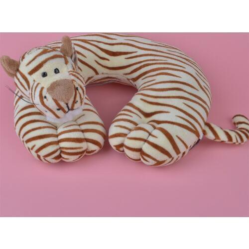 Light Yellow Tiger Plush U Shaped neck travel pillow, Plush Head Cushion Rest Pillow Free Shipping