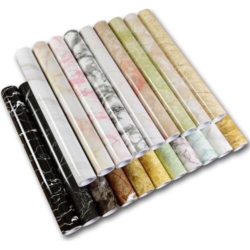 60*100cm Waterproof Marble Wallpaper PVC Self Adhesive Film Stickers Living Room Wall Decor Kitchen Cabinets Contact Paper