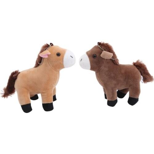 WANGAIYAO new cute pony couple keychain fashion animal men and women bag car pendant plush toy Valentine’s day birthday gift orn