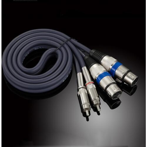 WinAqum Dual RCA 2*RCA To Dual 2* XLR Male Female Plug Audiophile Audio balance Cable 0.5m - 30m