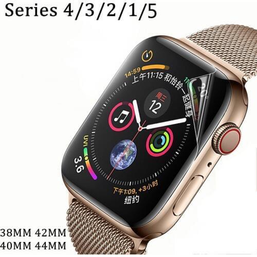 Not Glass) Clear Full Coverage Protective Film for iWatch 4 5 40MM 44MM Screen Protector Cover For Apple Watch 3 2 1 38MM 42MM