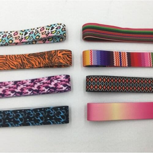 1 Meter /Bag 25-38mm Stripe Leopard Flame Print Elastic Band Stretch Ribbon Webbing DIY Decor Belt Garment Sewing Accessories
