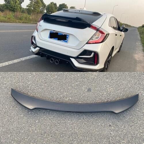 1pcs Bright Black Car Rear Trunk Spoiler Wing Lip For Honda For Civic X 10th Hatchback 2017-2020