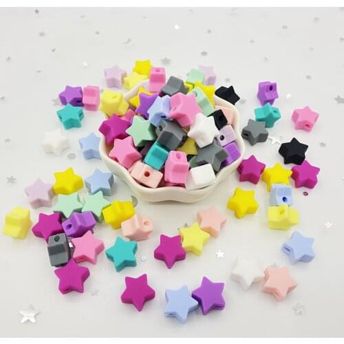 10 pcs mini star silicon beads baby teether DIY necklace babi teething toys food grade silicone beads
