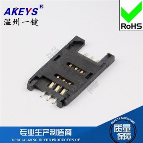 10pcs SIM-KLB-01-Clamshell plastic high temperature resistant colloid SIM card holder Six feet with card slot Clamshell deck