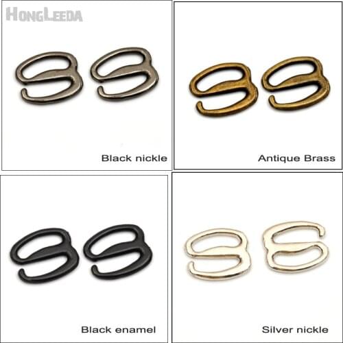 100pcs/lot 10mm small metal shoe lady sandal buckle 9 shape underware bra buckle silver, black, bronze free shipping BK-018
