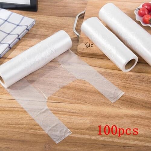 100Pcs/Roll Food Vest Fresh-Keeping Bag Storage Bags Portable Refrigerator Fruits Vegetables Preservation Plastic Bags Thicker