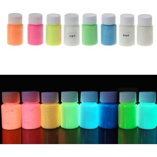 8 Colors Super Bright Luminous Epoxy Resin Pigment Glow in The Dark Liquid Colorant Body Art UV Body Paint Set Each 15g