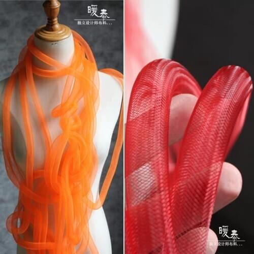 Elastic Pipe Accessories Orange Red DIY Hand Knit Deform Modelling Design Props Jewelry Skirt Wedding Decor Designer Fabric