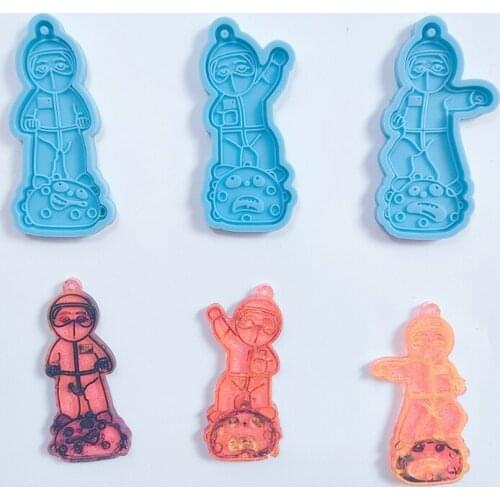 Angel in White Souvenir Keychain Epoxy Resin Mold Hanging Pendant Silicone Mould DIY Crafts Jewelry Necklace Casting Tools