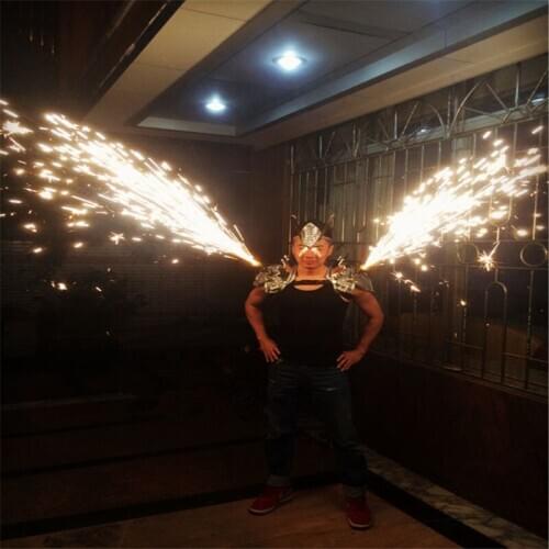 AS86 Ballroom dance costumes cold fireworks Pauldrons dj stage wears shoulder party ourfit led supply bar performance show dress