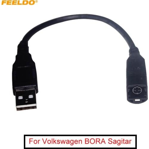 FEELDO Car Radio USB Transfer 4Pin Changer Port Adapter for Volkswagen BORA Sagitar Magotan Touran Octavia Fabia USB Cable
