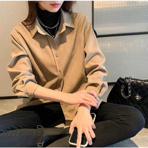 Blouse Women Shirt Corduroy Womens Winter Shirt Long Sleeve Shirt Blusas Mujer De Moda
