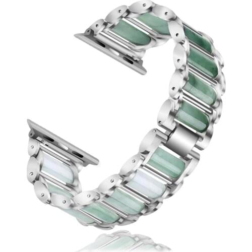 Bracelet for Apple Watch Band Series 5 4 3 2 1 Strap for iWatch 40mm 44mm 38mm 42mm Luxury Emerald Metal Adjustable Wrist Belt