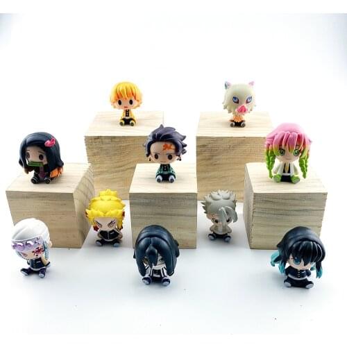 Anime Cartoon Demon Slayer Keychain Q Version Doll Collection Ornaments Tanjiro Pendant Nezuko Tomioka Giyuu Figure Dolls Gift