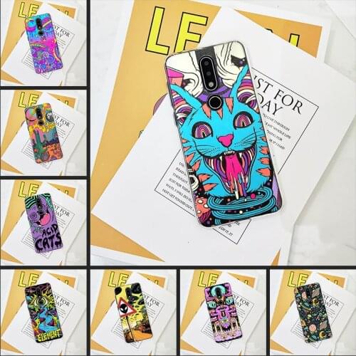 Phone Case For Nokia 4.2 3.2 Soft Silicone Abstract Cat Art Star Space Printing Back Cover For Nokia 7.1 6.1 5.1 3.1 2.1 Plus