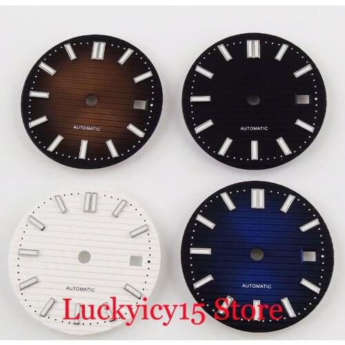 29.8mm Nologo White/Blue/Brown/Black Watch Dial with Date Window Fit ETA 2836 MIYOTA Automatic Movement
