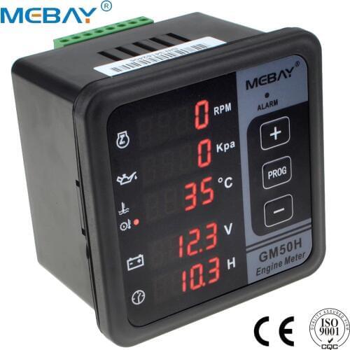GM50H Engine Digital Multi-functional Meter Diesel Engine Monitor with Oil Pressure Gauge Rotating Speed Oil Temperature12001844
