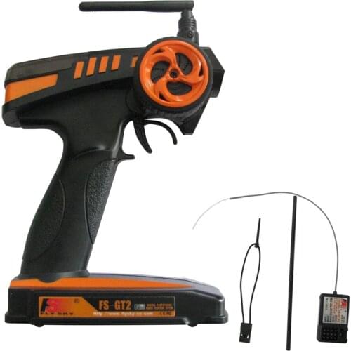 FS-GT2 2.4G 4CH RC Pistol Transmitter with GR3E Receiver for RC Car RC Boat Radio Controller Set