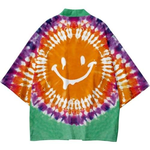 Oversize Adult Haori Cardigan Summer Streetwear Japanese Style Women Men Cosplay Blouse Shirt Vintage Print Yukata Kimono Tops