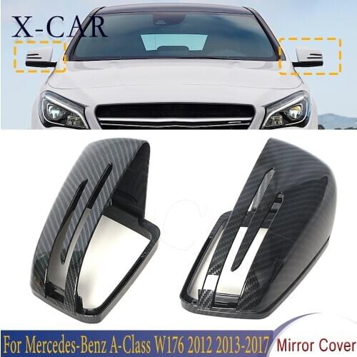 2pcs Carbon Fiber Style Car Rearview Mirror Shells Side Mirror Cover Cap For Mercedes Benz CLA GLA W212 W212 W221 W204 2009-2013