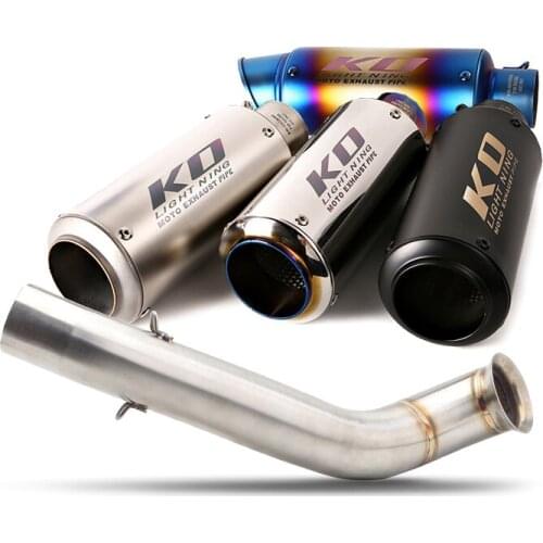 For KTM Duke 690 Exhaust Tips Muffler Pipe 51mm Slip On Connect Middle Tube Modified Link Section Motorcycle System