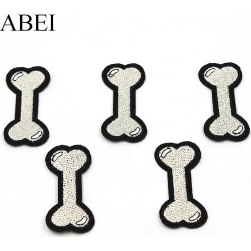 50pcs/Lot Cartoon Bones Embroidery Patches Letters Clothing Decoration Accessories Diy Iron Heat Transfer Applique Cute Patch