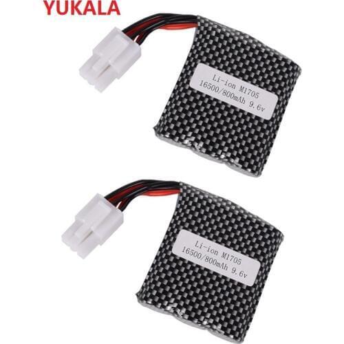 YUKALA EL-6P new plug 9.6V 800mAh Li-polymer battery 16500 for XINLEHONG/XLH S911 S912 9115 9116 high speed RC Truck RC car