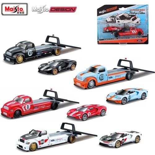 Maisto 1:64 2021 Ford GT latest model Pallet truck Alloy material transport Die-casting car model collection gift toy boys