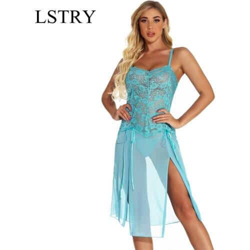 2021 New Sexy Lingerie Pajamas Erotic Dress Lstry Mesh Leotard Pajamas Night Clothes Costume Bust Female Sentiment Porno Costume