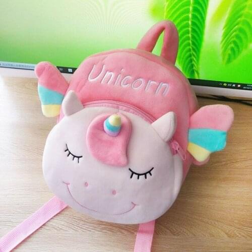 New 3 Colors Cartoon Unicorn Backpack for Baby Gift Plush Cute Colorful Unicorn Backpacks Stuffed Plush Dolls for Kids Bags Soft