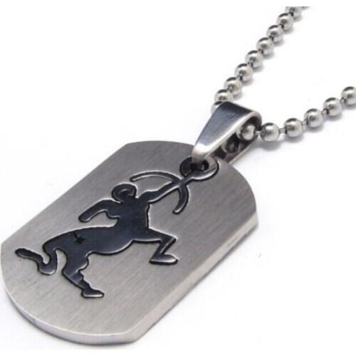 NEW Zodiac Amulet 12 Constellations Stainless Steel Pendant Necklace