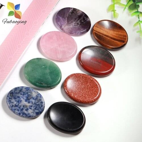 Wholesale 6pcs 45mm Massage Stone Oval Hot Basalt Set Lot Kit Natural Therapy Health Beauty Tools Natural Crystal Stone
