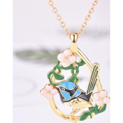 KOFSAC New Fashion 925 Silver Necklaces For Women Exquisite Bird Flowers Pendant Necklace Jewelry Lady Holiday Party Accessories