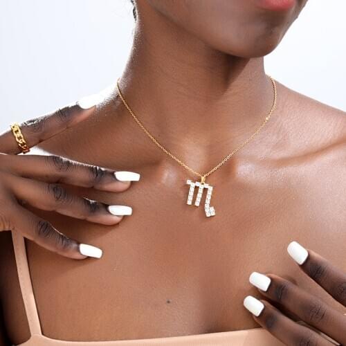 Zircon Zodiac Sign Necklace For Women Gold Chain Gemini Scorpio Pisces Libra Aquarius Pendant Necklace Cute Jewlery 2020 Gift