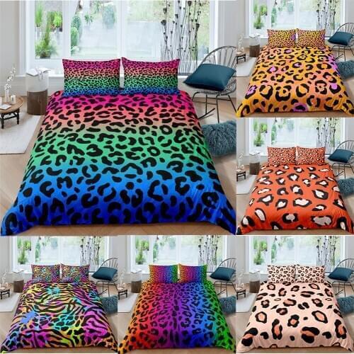 Modern 3D Leopard Bedding Sets Duvet Cover Pillowcase 2/3pcs Twin Queen King Size Comforter Bedding Covers For Home Textiles