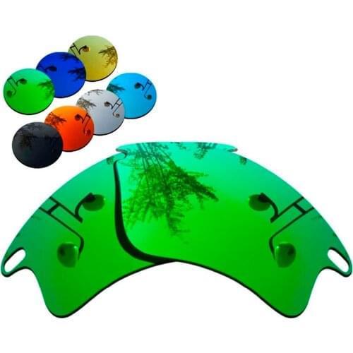 100% Precisely Cut Polarized Replacement Lenses for Fast Jacket XL Sunglasses Green Mirrored Coating Color- Choices